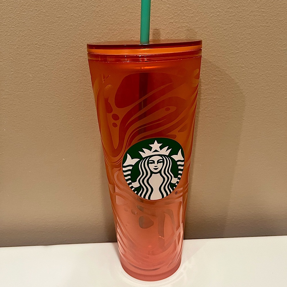 BNWT Rare Starbucks Orange Swirl Soft Touch 24oz